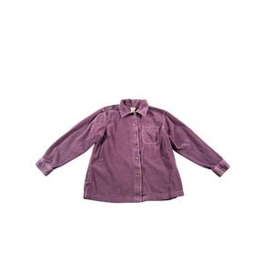 Vtg LL Bean Wide Wale Corduroy Shirt Jacket Womens MP Lavender Purple 267370